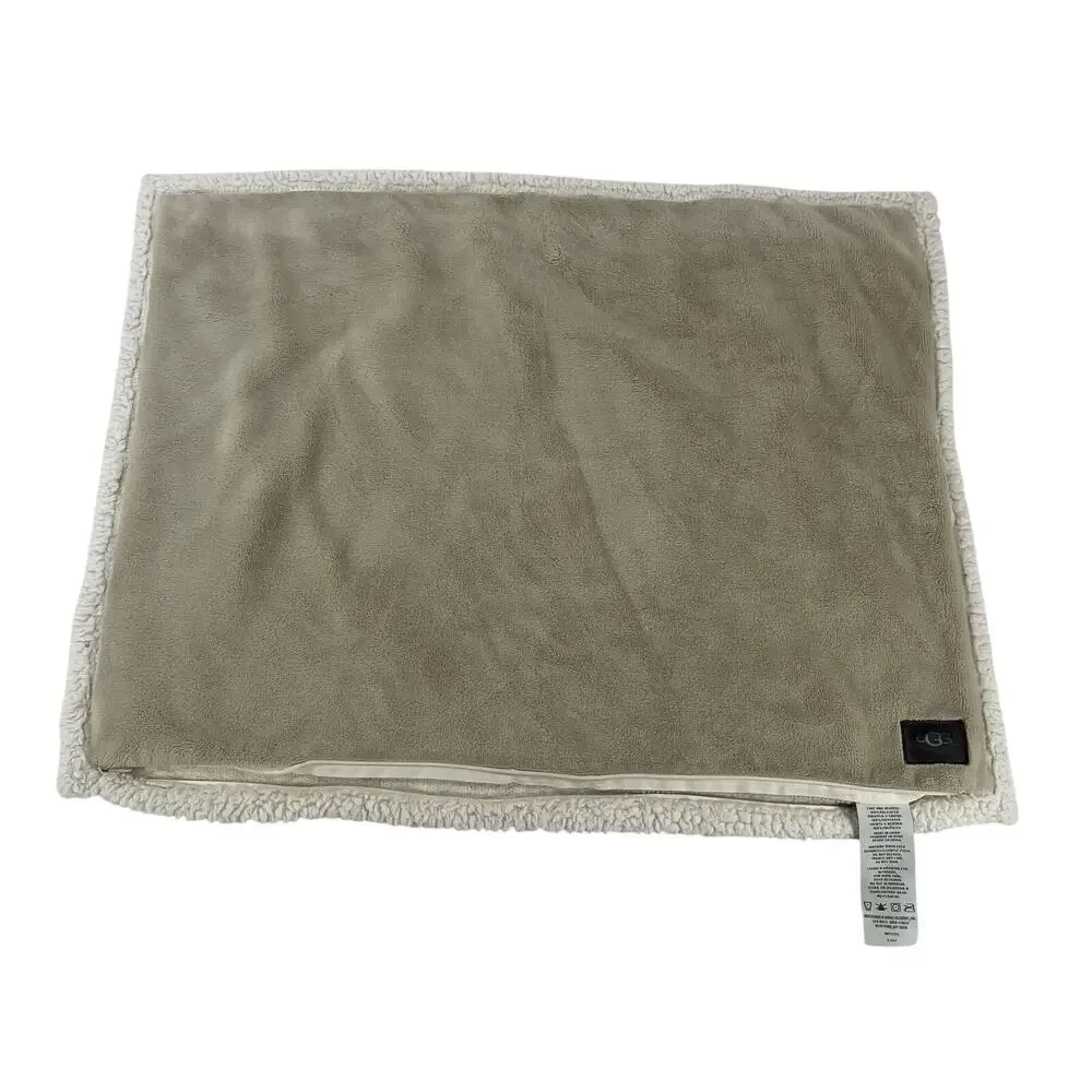 UGG Home Sherpa Fleece Pillow Sham Standard Taupe Beige Reversible Zipper